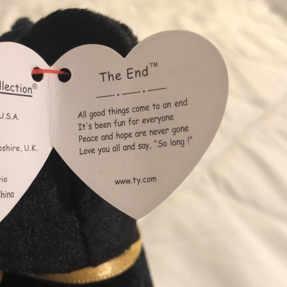 “The End” Bear TY Beanie Baby, Black Bear, Vintage Collectible 1999 - Picture 10 of 14